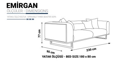 Emirgan Üçlü Sofa Yatakli (Tekyat)