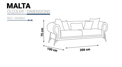 Malta Two Seater Sofa - Black