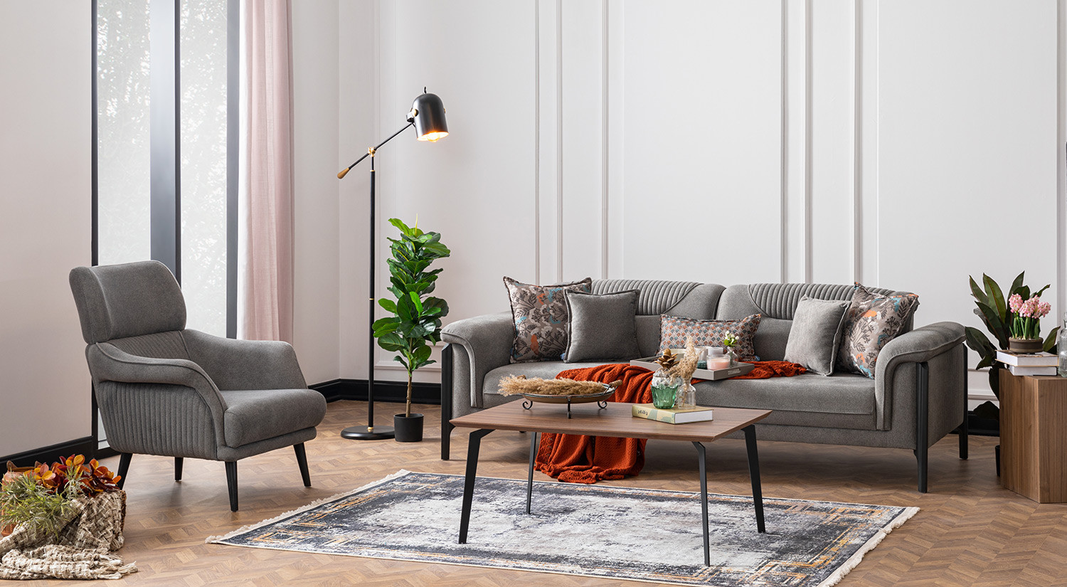 New Best Sofa Set - Gray