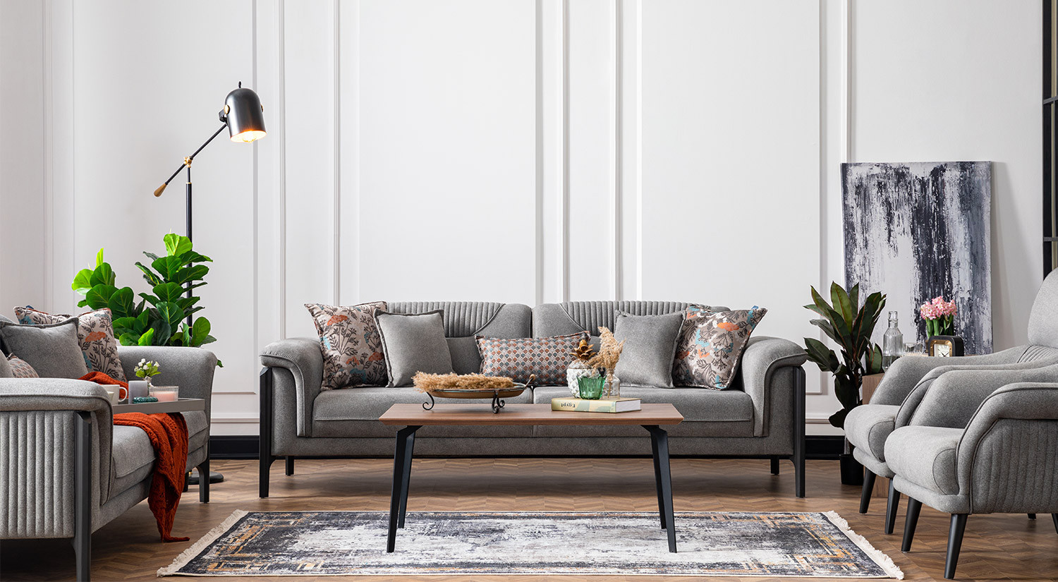 New Best Sofa Set - Gray