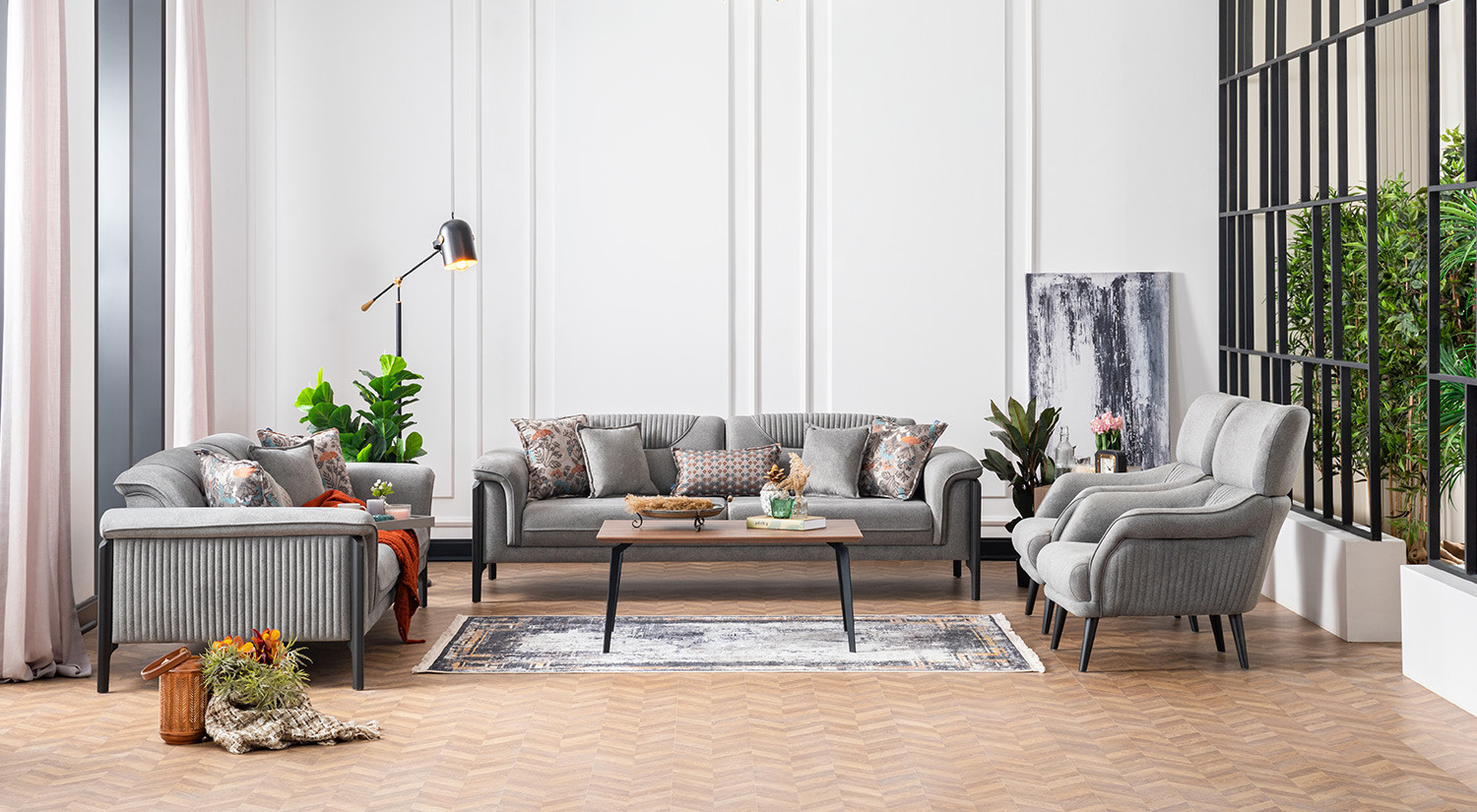 New Best Sofa Set - Gray