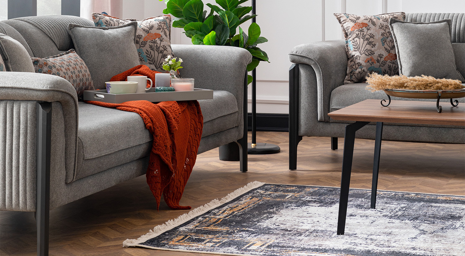 New Best Sofa Set - Gray