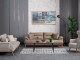  Milano Sofa Set - Brown - Cream