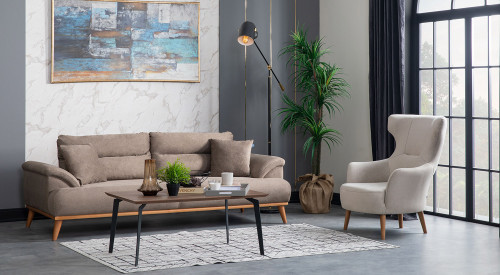Milano Sofa Set - Navy Blue - Gray
