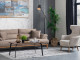  Milano Sofa Set - Brown - Cream