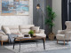  Milano Sofa Set - Brown - Cream