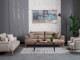  Milano Sofa Set - Brown - Cream