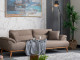  Milano Sofa Set - Brown - Cream