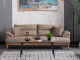  Milano Sofa Set - Brown - Cream