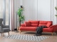  Milano Sofa Set - Red - Gray