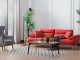  Milano Sofa Set - Red - Gray