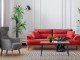  Milano Sofa Set - Red - Gray