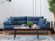  Milano Sofa Set - Navy Blue - Gray