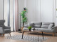  Milano Sofa Set - Navy Blue - Gray