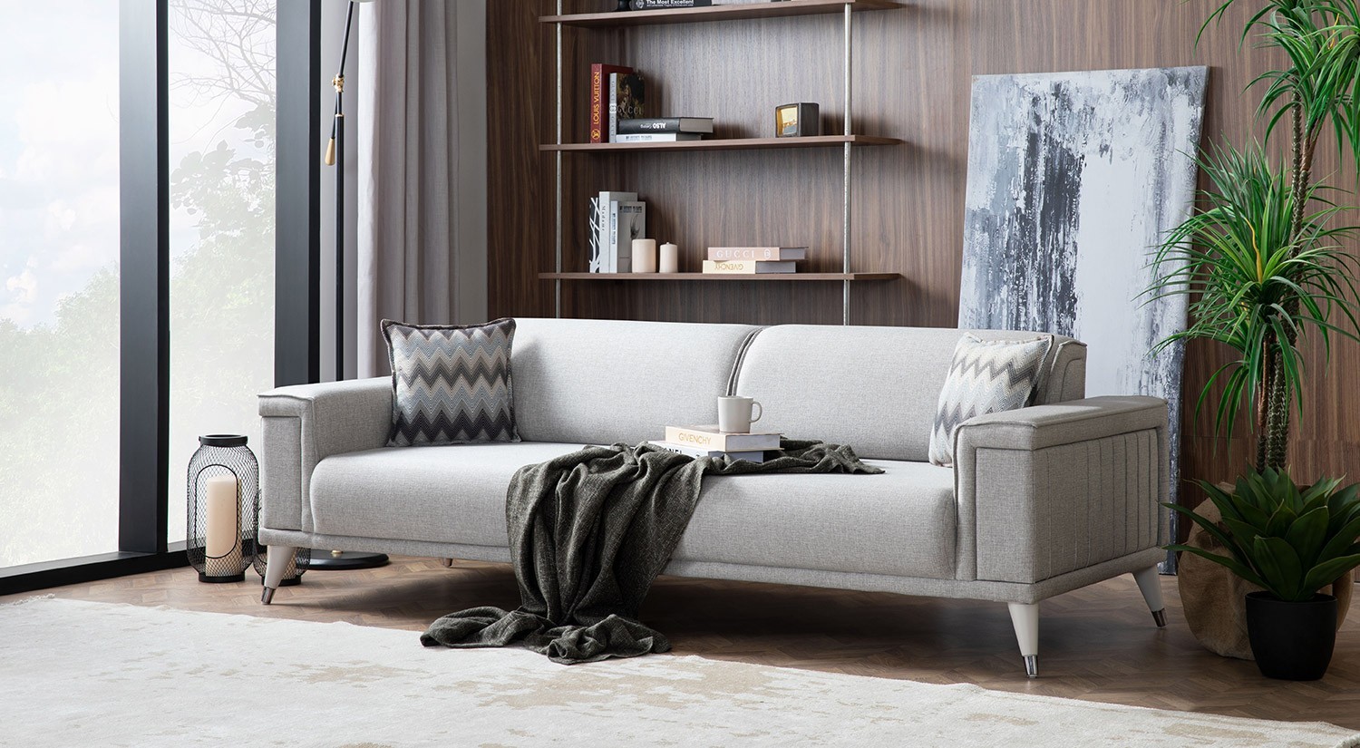 Alaçatı Sofa Set - Wooden Leg