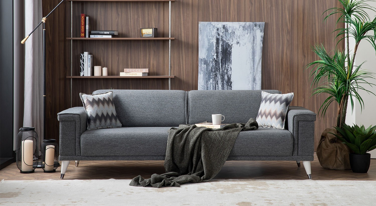 Alaçatı Sofa Set - Wooden Leg