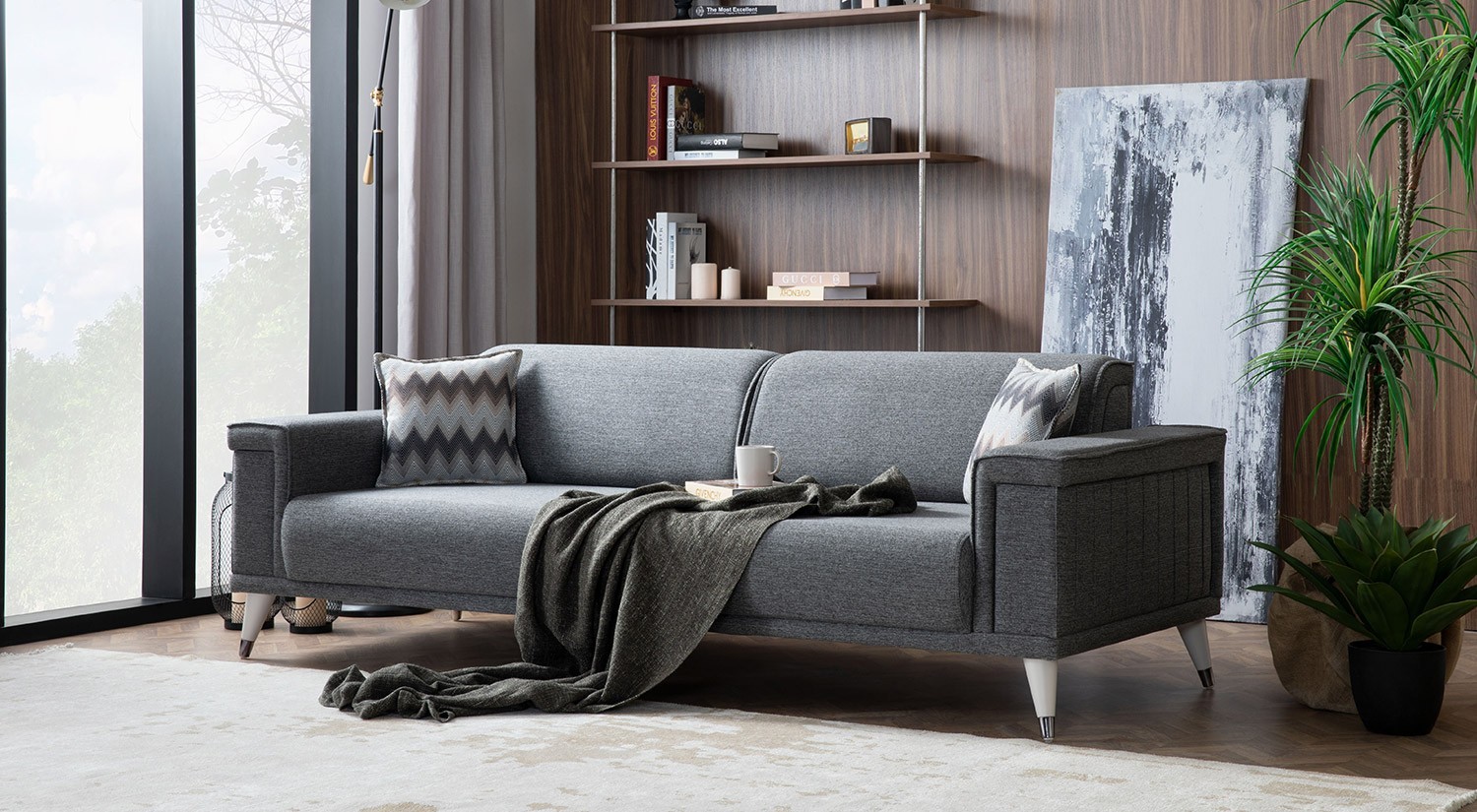 Alaçatı Sofa Set - Wooden Leg