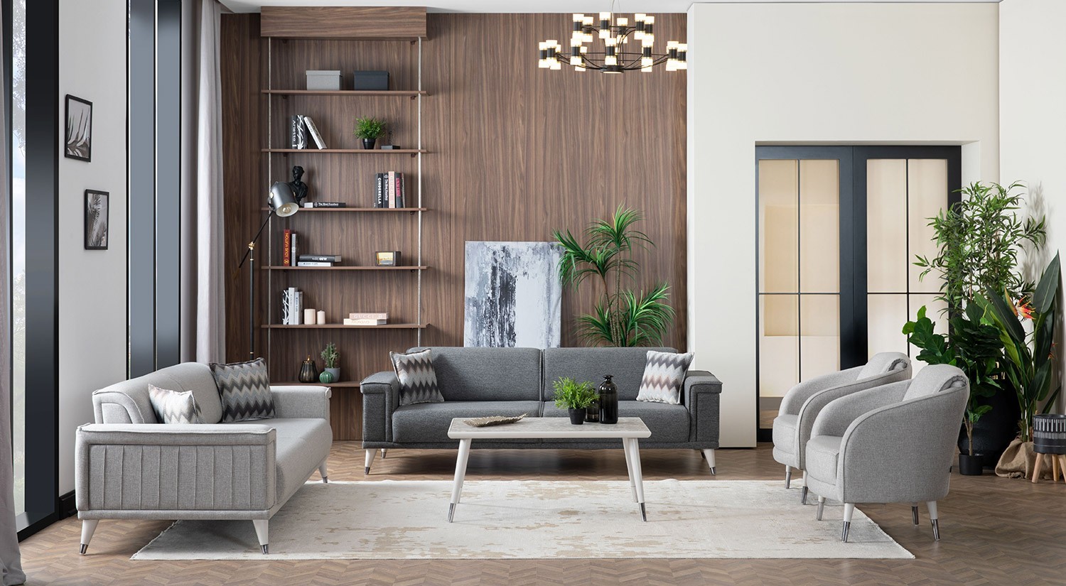 Alaçatı Sofa Set - Wooden Leg