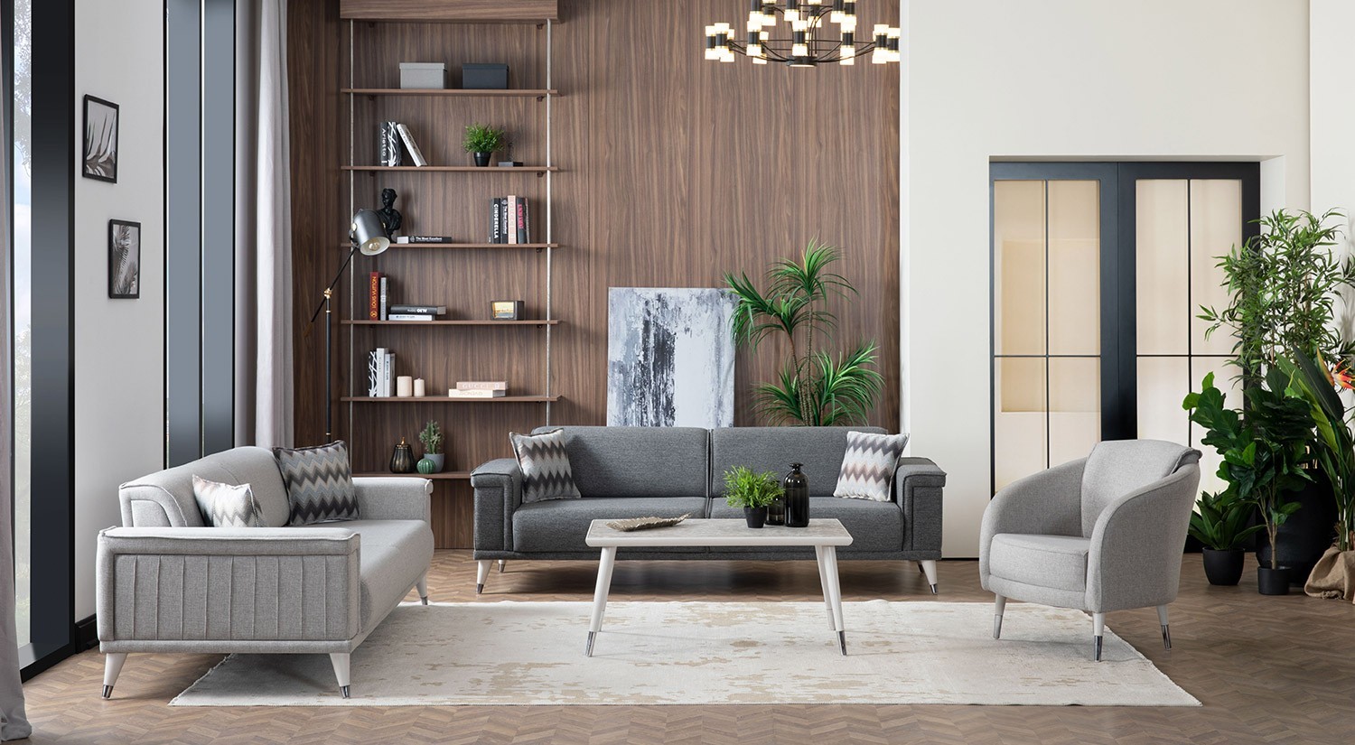 Alaçatı Sofa Set - Wooden Leg
