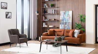 Aqua Sofa Set - Brown