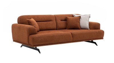 Aqua Three Seater Sofa - Brown / Tile