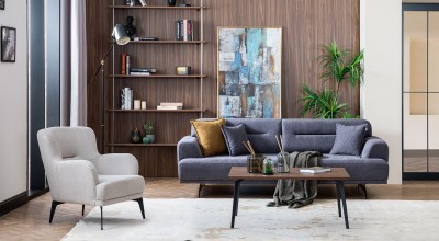 Aqua Sofa Set - Gray