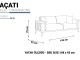  Alaçatı Double Seater Sofa