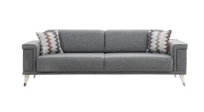 Alaçatı Three Seater Sofa Wooden Leg - Anthracite