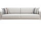  Alaçatı Three Seater Sofa Wooden Leg - Grey