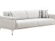  Alaçatı Three Seater Sofa Wooden Leg - Grey