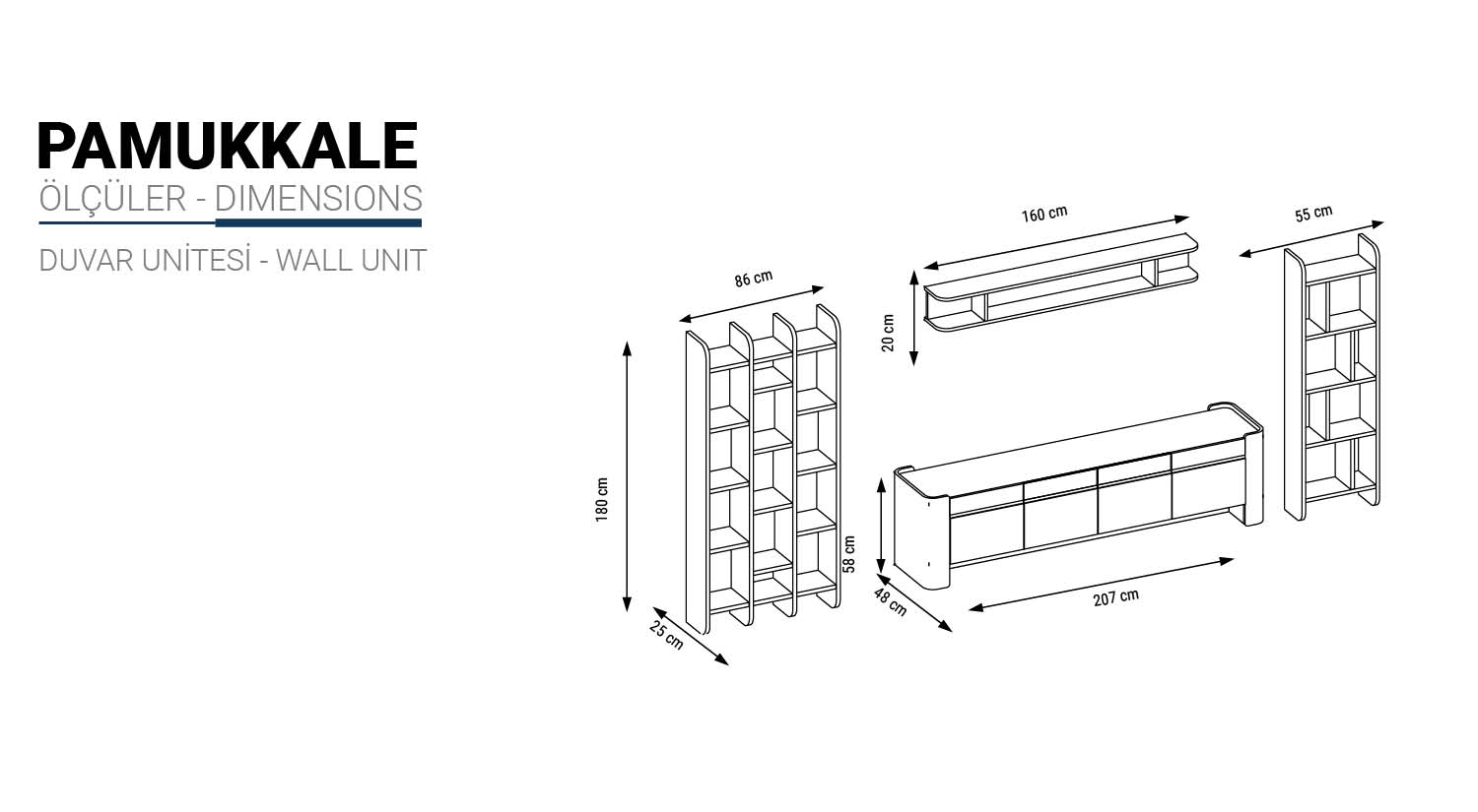 Pamukkale Wall Unit Upper Block