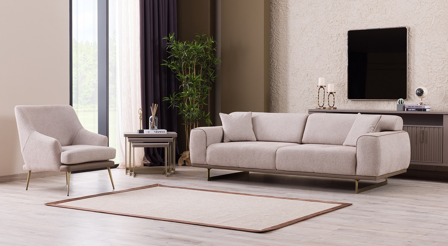 Latte Sofa Set