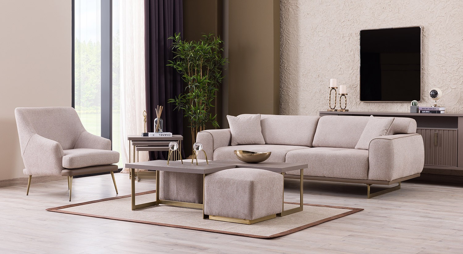 Latte Sofa Set