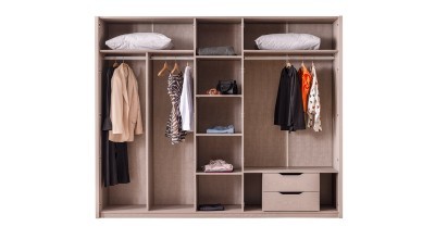 Latte 5 Doors Wardrobe