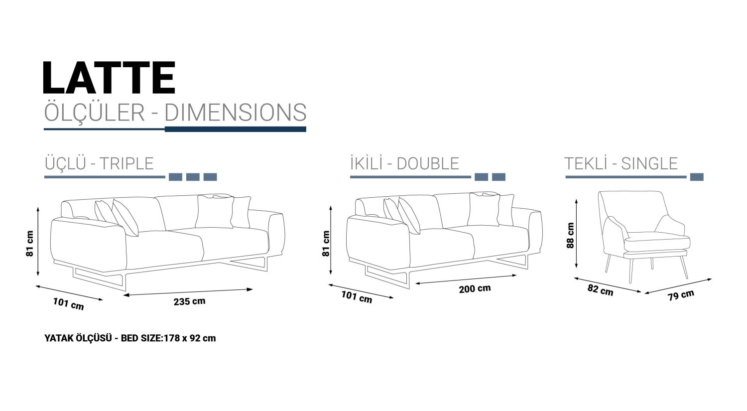 Latte Sofa Set