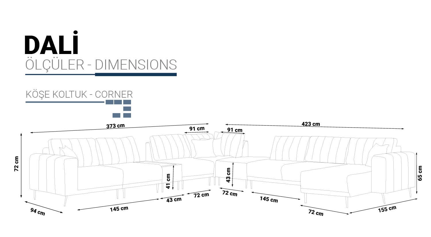 Dali Corner Sofa Set