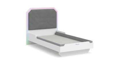 Phoenix White Bedstead 100x200 cm (Bedstead+Headboard)