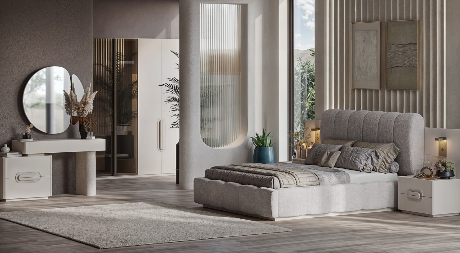 A Sleep Space Fused with Natural Elegance: Traverta Bedroom