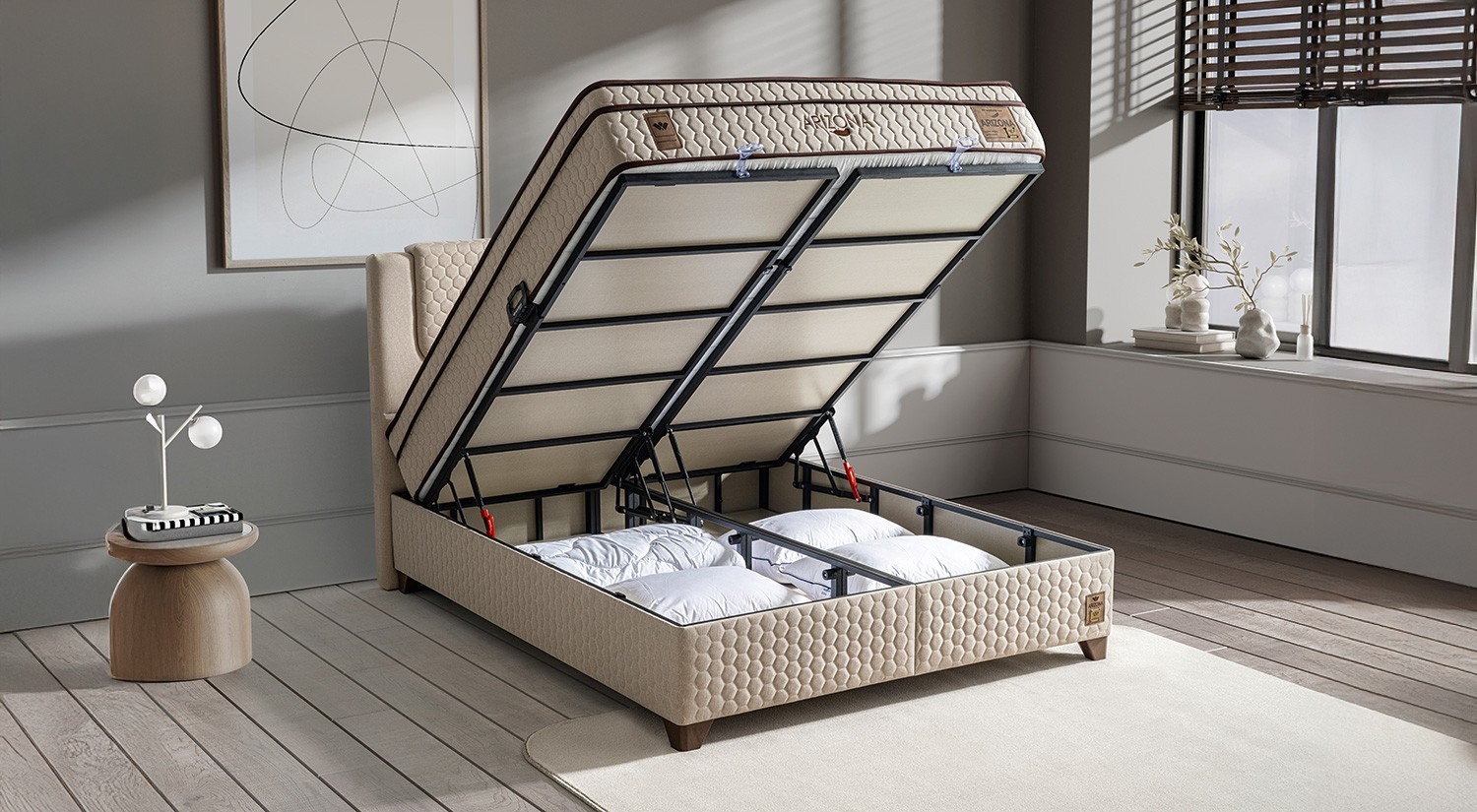 Arizona Bed, Base and Headboard Set
