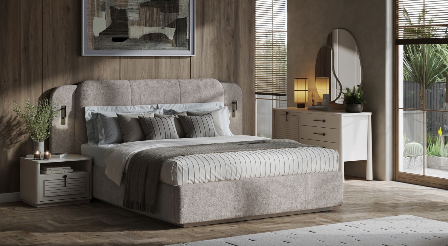 Modernité et confort élégants : Un ensemble de chambre intemporel