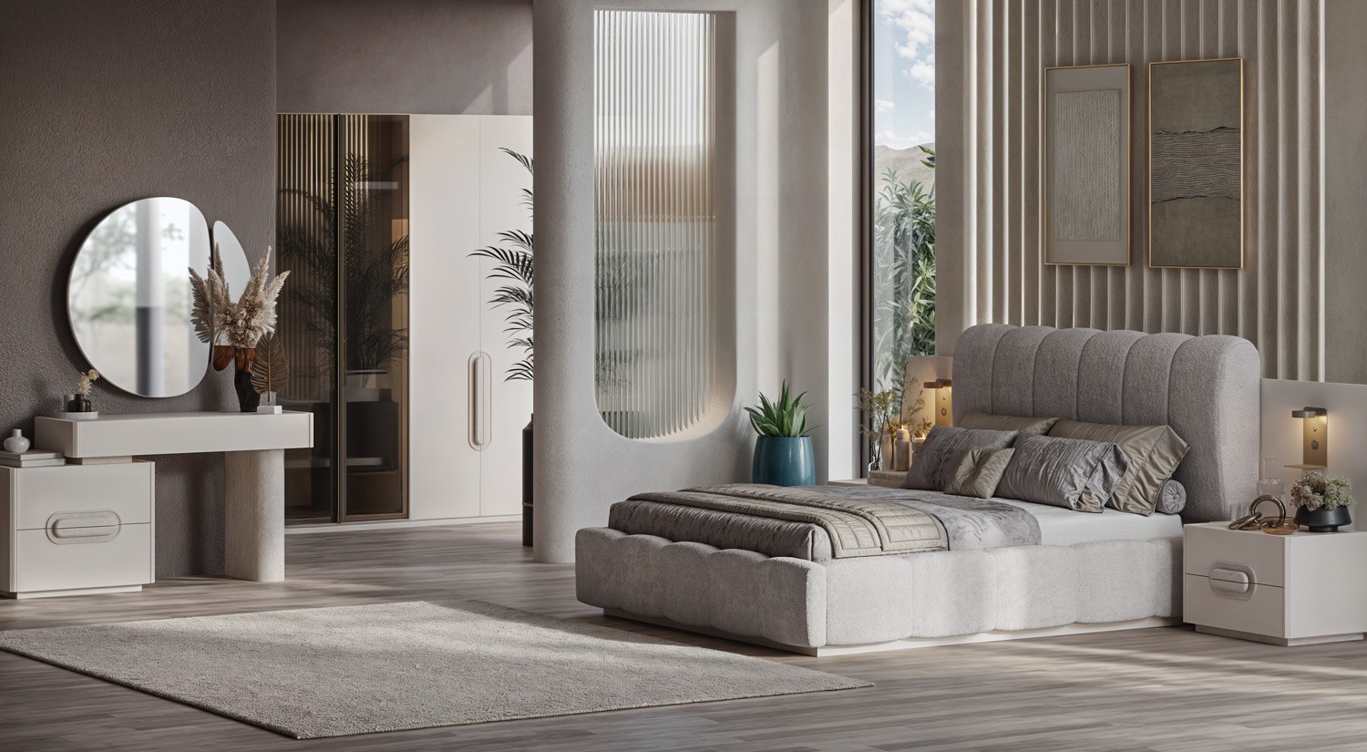 Chambre Traverta : Élégance Naturelle et Fonctionnalité Moderne Réunies