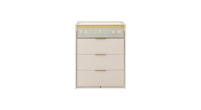 Mood Ada Chest of Drawers, Mink Beige (Bronze Frame)