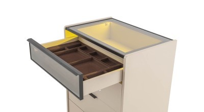 Mood Ada Chest of Drawers, Mink Beige (Matte Black Frame)