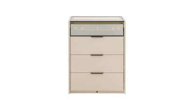 Mood Ada Chest of Drawers, Mink Beige (Matte Black Frame)