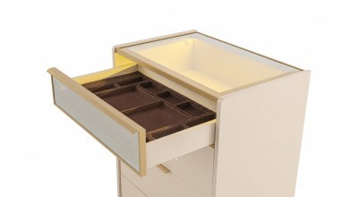 Mood Ada Chest of Drawers, Mink Beige (Bronze Frame)