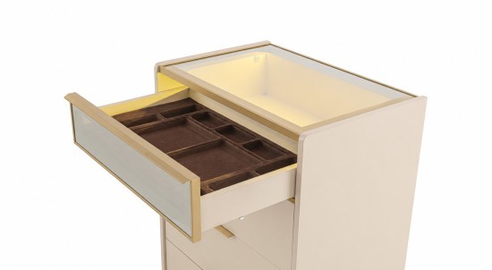 Mood Ada Chest of Drawers, Mink Beige (Bronze Frame)