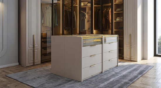 Mood Ada Chest of Drawers, Mink Beige (Bronze Frame)
