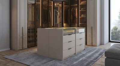 Mood Ada Chest of Drawers, Mink Beige (Matte Black Frame)