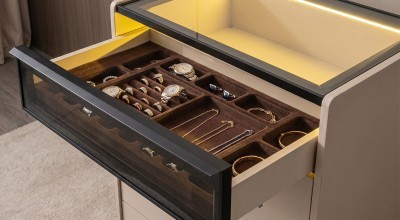 Mood Ada Chest of Drawers, Mink Beige (Matte Black Frame)