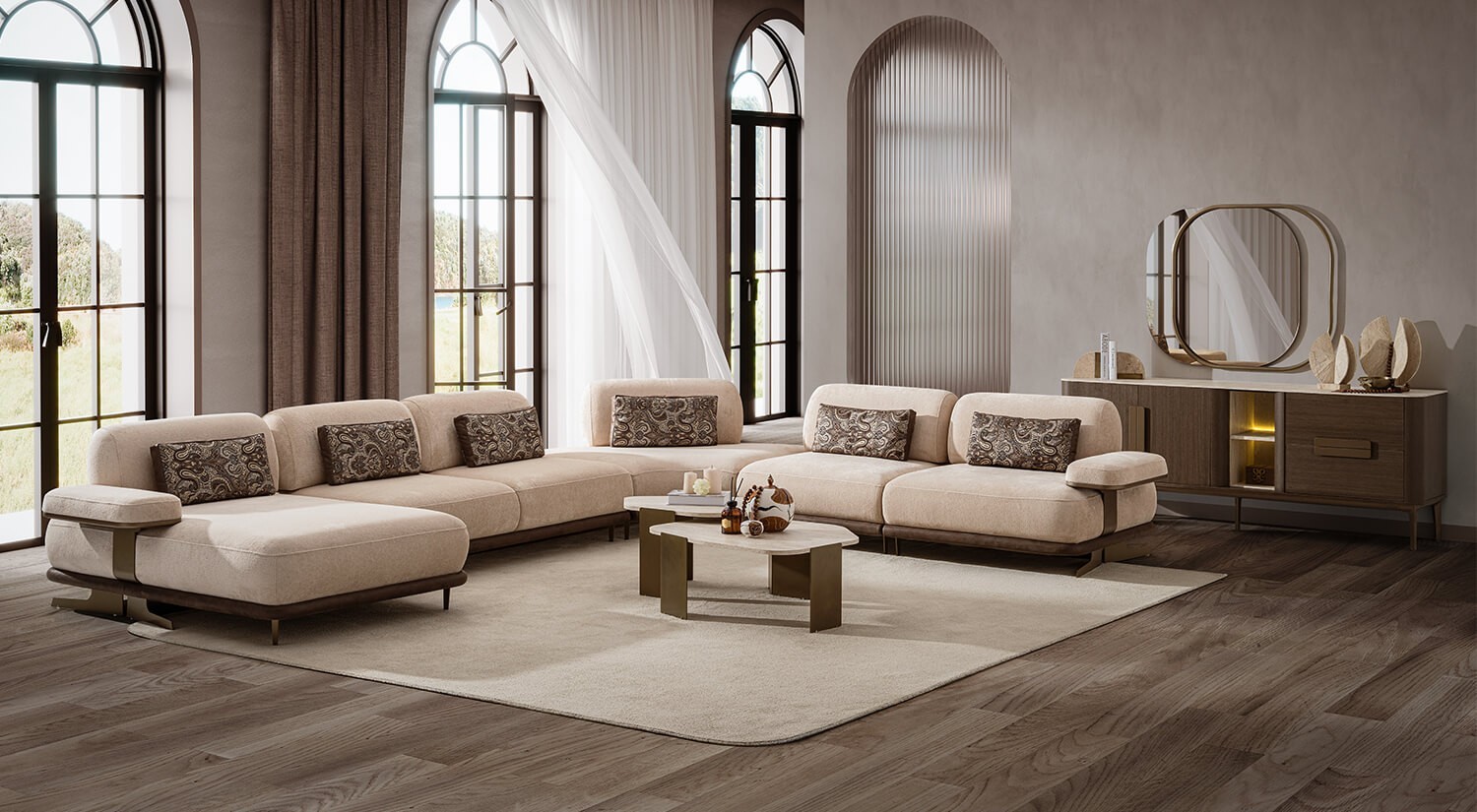 طقم أريكة زاوية 
